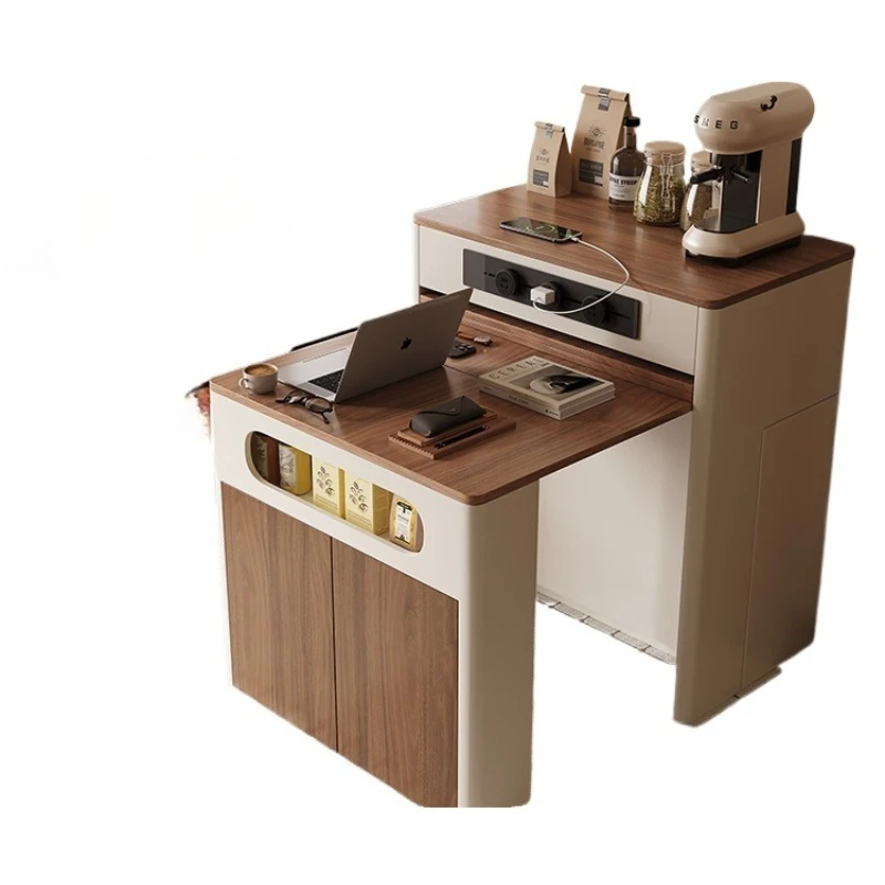 

Small apartment island dining table integrated household retractable retro mid-island kitchen folding dining table