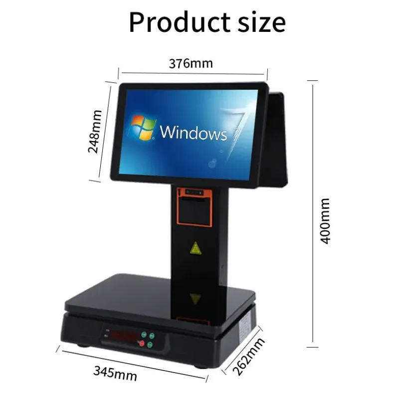 Digital window dual screen system touch screen electronic scale
