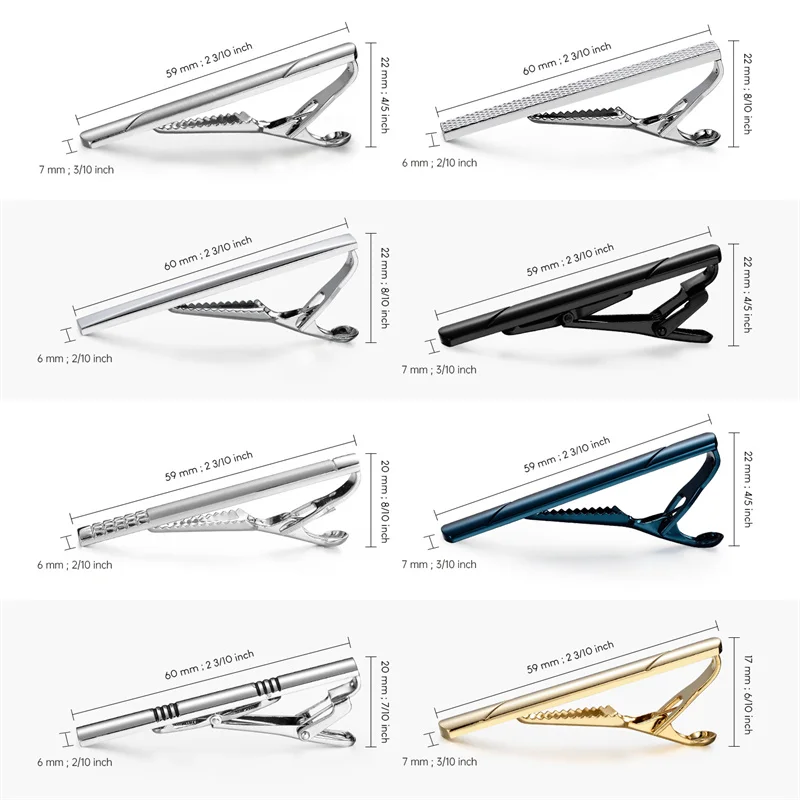 7/8/10 PCS Tie Clip Set With Gift Box Wedding Guests Gifts Metal Man Shirt Cufflinks Men\'s Gift For Husband Luxury Jewelry