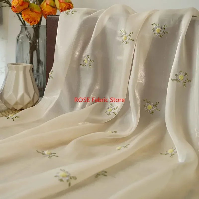 Exquisite Flower Embroidered Shiny Fabric for Spring and Summer Dress, Cupcake dress, Party, Lace Top, Bridal Supply