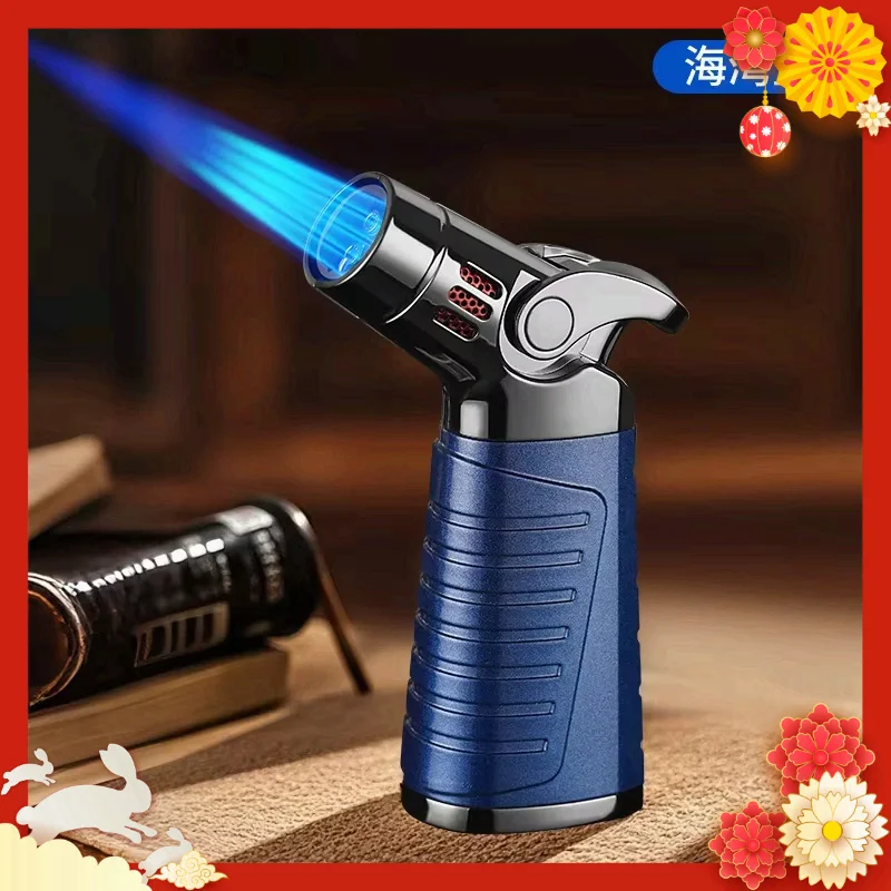 2026 Four Fire Direct Charging High Firepower Inflatable Windproof Lighter Metal Flamethrower Cigar Assistant Cigarette Lighter