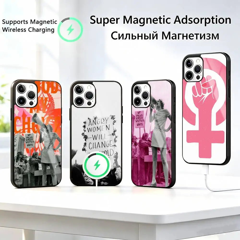 

Feminist-t Feminism Aesthetics-s Phone Case For iPhone17,16,15,14,13,12,11 Plus,Pro Compatible with magnetic wireless charging