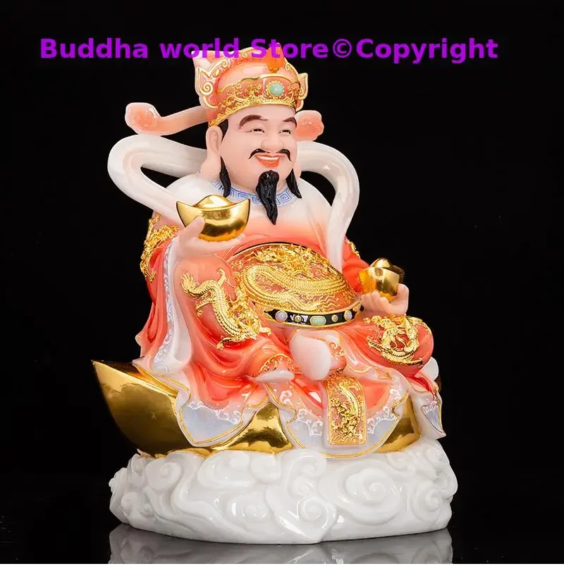 Southeast Asia TOP grade HOME SHOP Company Business booming Recruit wealth GOOD LUCK jade God of wealth CAI SHEN YE statue