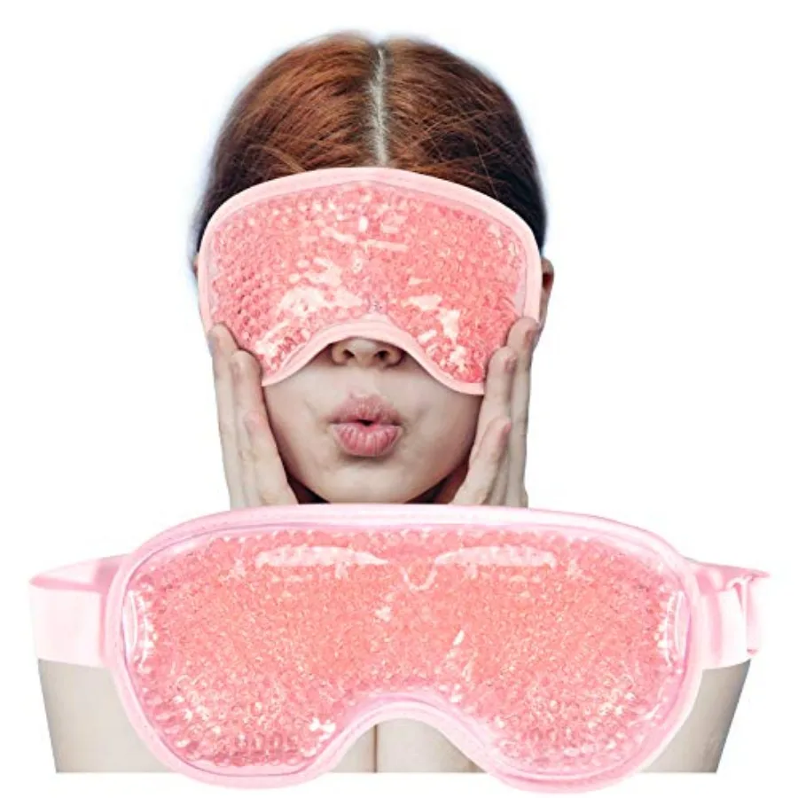 

Cooling Eye Mask with Gel Bead, Reusable Cold Compress Ice Pack Sleeping Eye Cooling Pads for After Eyelid Surgery, Puffiness,