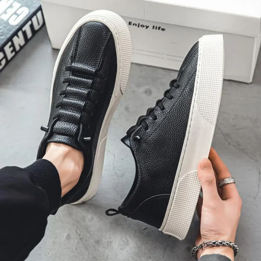 Sneakers for Men  Fashion Casual Lace Up Round Toe Flat White mens Running Sport Shoes Zapatillas Deportivas Hombre