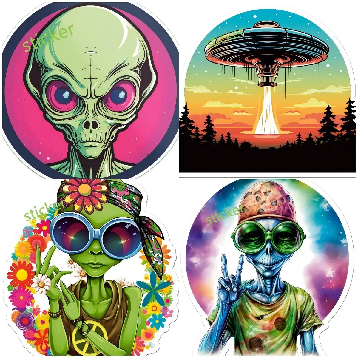 

Alien sticker Vinyl Car Stickers Waterproof Car Styling Bumper Surfboard VAN RV Vinyl Decor