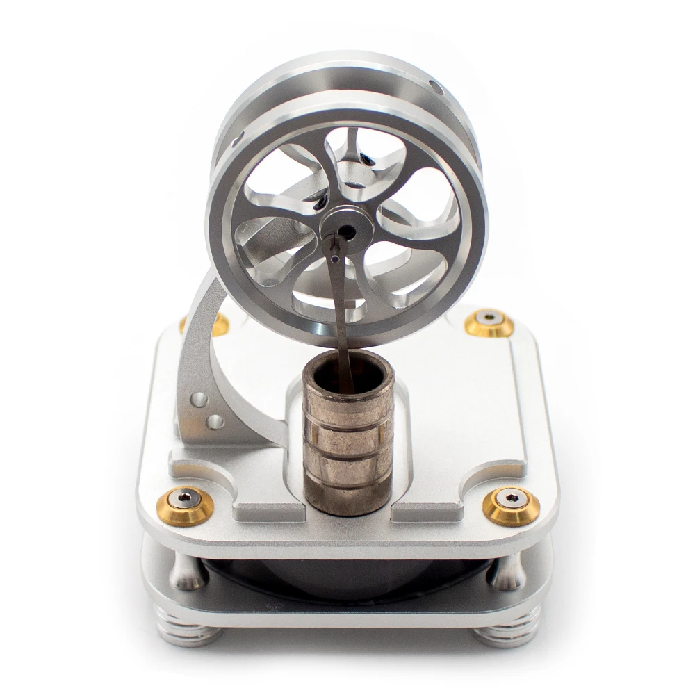 Modelo de motor Stirling totalmente de Metal, cilindro de potencia de Metal, Base cuadrada, motor Stirling de baja temperatura, D16-C