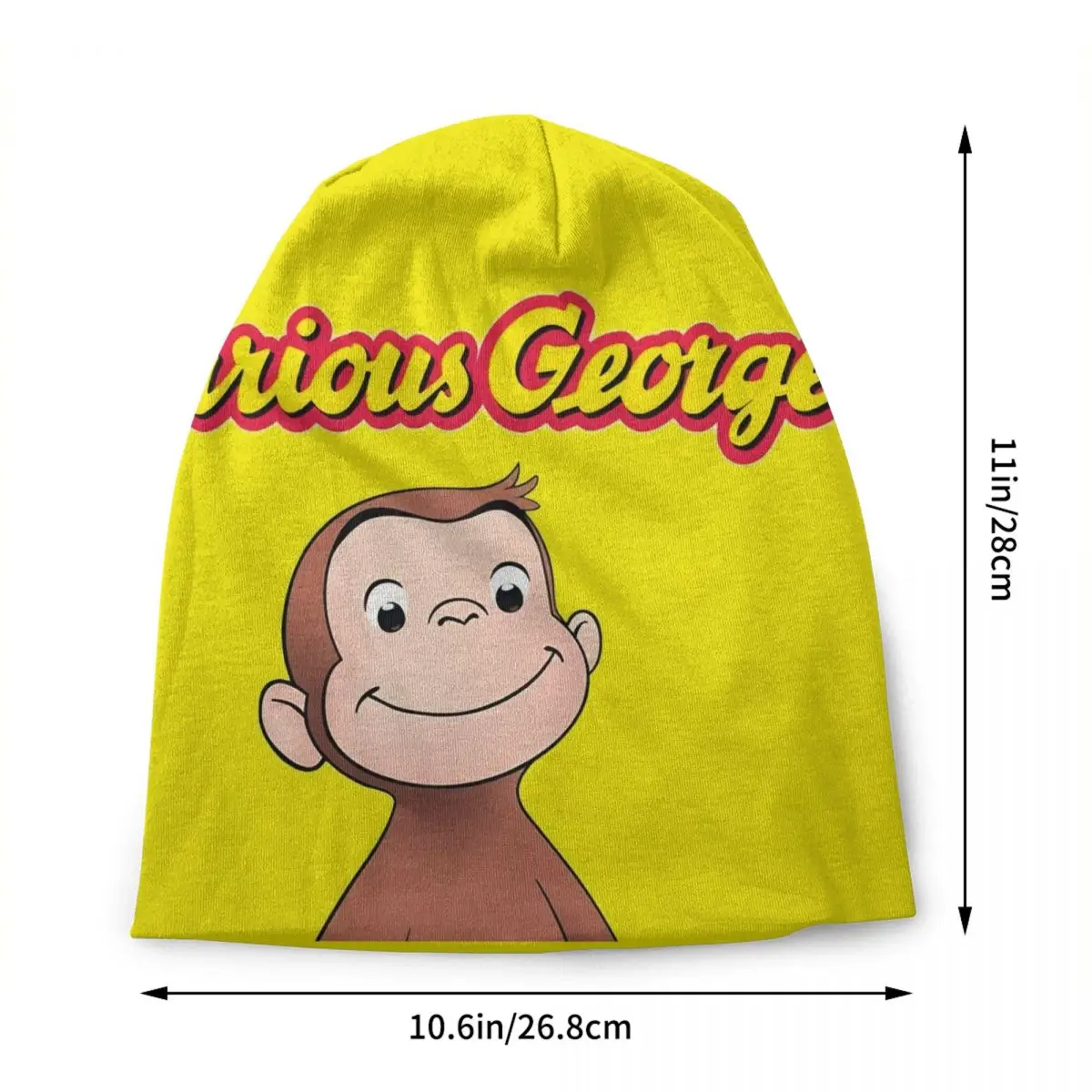 Cartoon Curious George Funny TV Monkey Anime Bonnet Beanie Knitted Hat Fashion Unisex Adult Warm Winter Skullies Beanies Caps