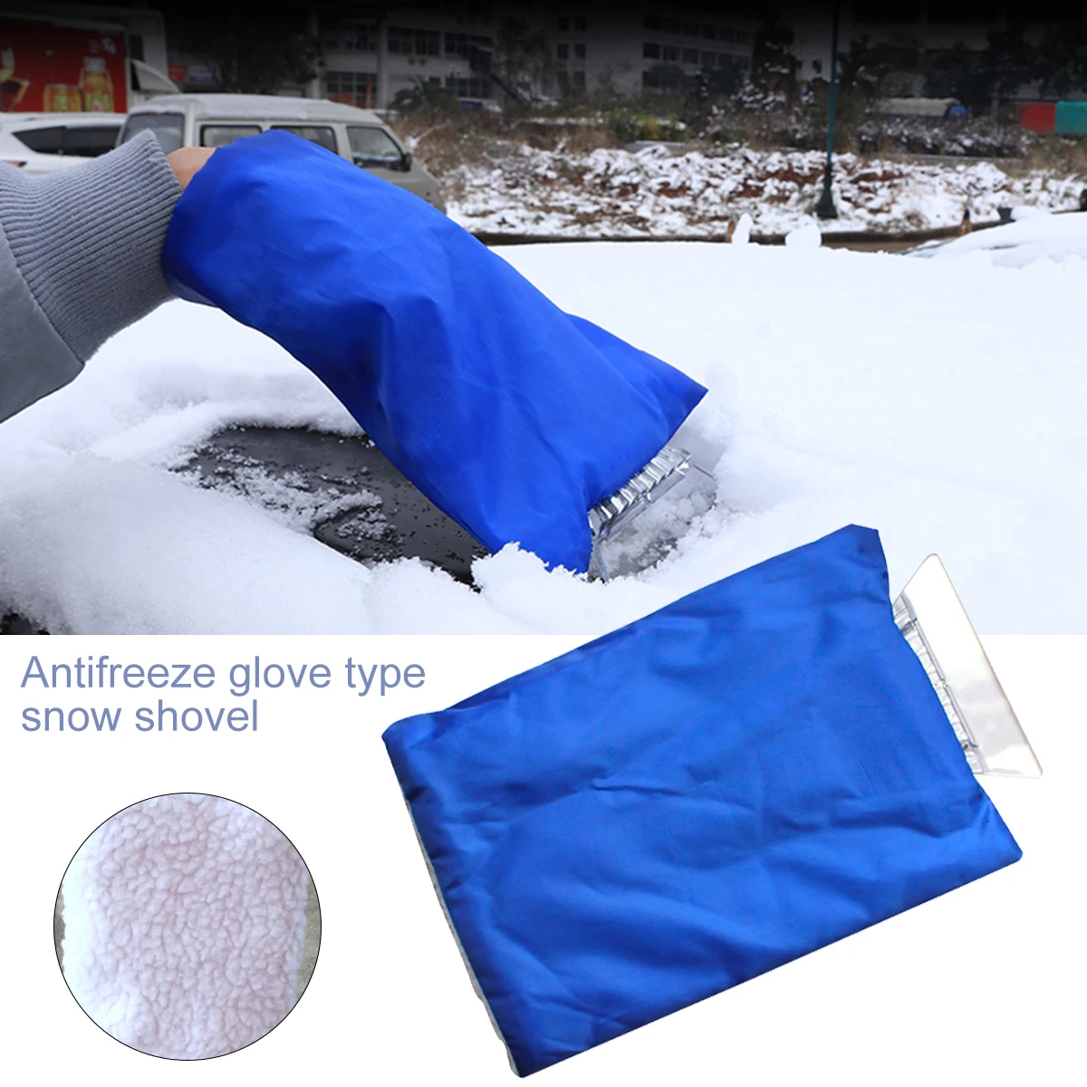 

Multi-functional Snow Removal Shovel Frost Removal Shovel Tool Car with Antifreeze Glove Type Ice Shovel Snow Scraper