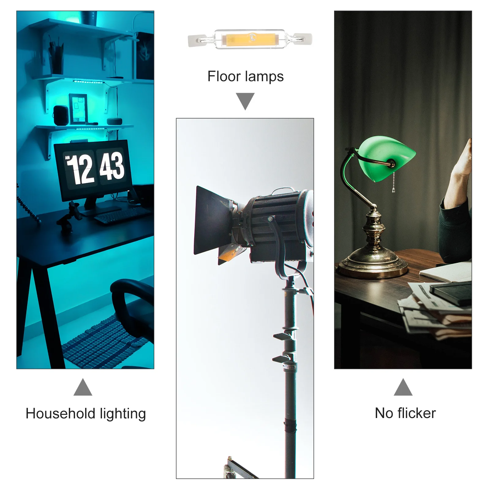 110 فولت 78 مللي متر 6 واط LED التوصيل الأفقي ضوء الهالوجين ما يعادل مزدوجة نهاية الكاشف لمكتب القراءة التصوير حديقة #5