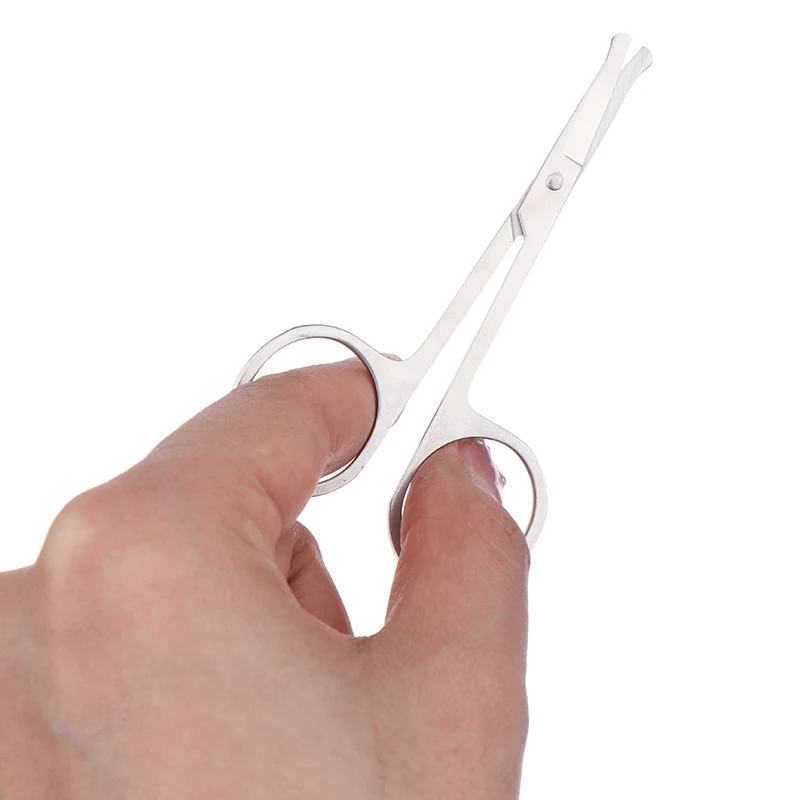 Round Head Safety Scissors Eyebrow Makeup Beauty Nose Hair Trimmer Scissors Eyebrow With Sharp Head Tool Stainless Steel