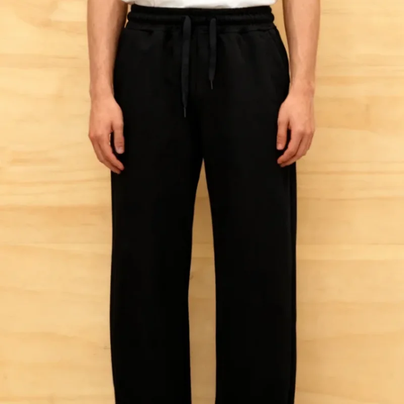 

Men's Winter Autumn Straight Leg Pants Loose Fit Solid Color Casual Sweatpants Comfortable Sports Trousers for Daily Wear