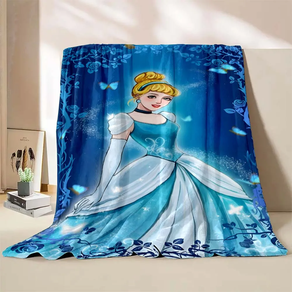 Disney Cinderella Blanket Fashion Princess Cartoon Flannel Fluffy Soft Throw Blanket Children and Adult Gift Sofa Travel Camping