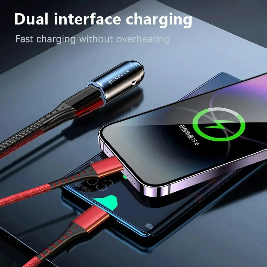 Car Charger Adapter USB PD Type C Fast Charging Quick Charge For Lincoln MK2 Navigator Logs MKX MKC MKZ MKS MKT car accessories