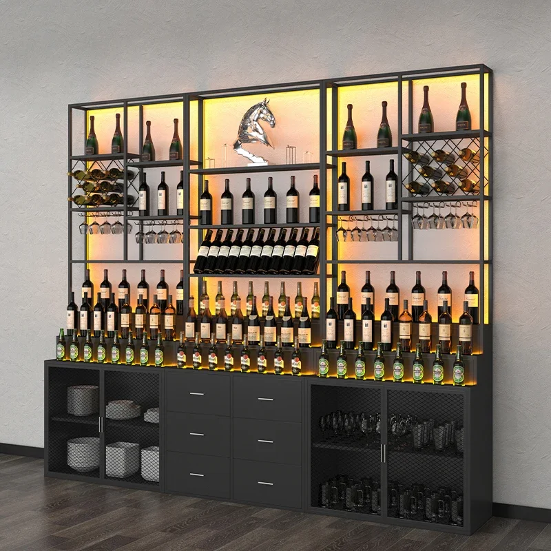 Liquor Display Cabinet Whiskey Showcase Kitchen Cabinets Bar Accessories Shelves Showcases Wine Cellar Outdoor Rack Furniture