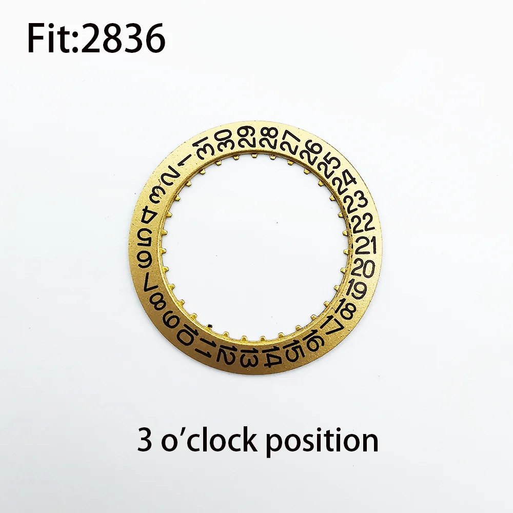 

Watch Accessories Calendar Disc Suitable for 2836 Movement Date Dial 3 o'clock Position Yellow Background Black Text 2pcs