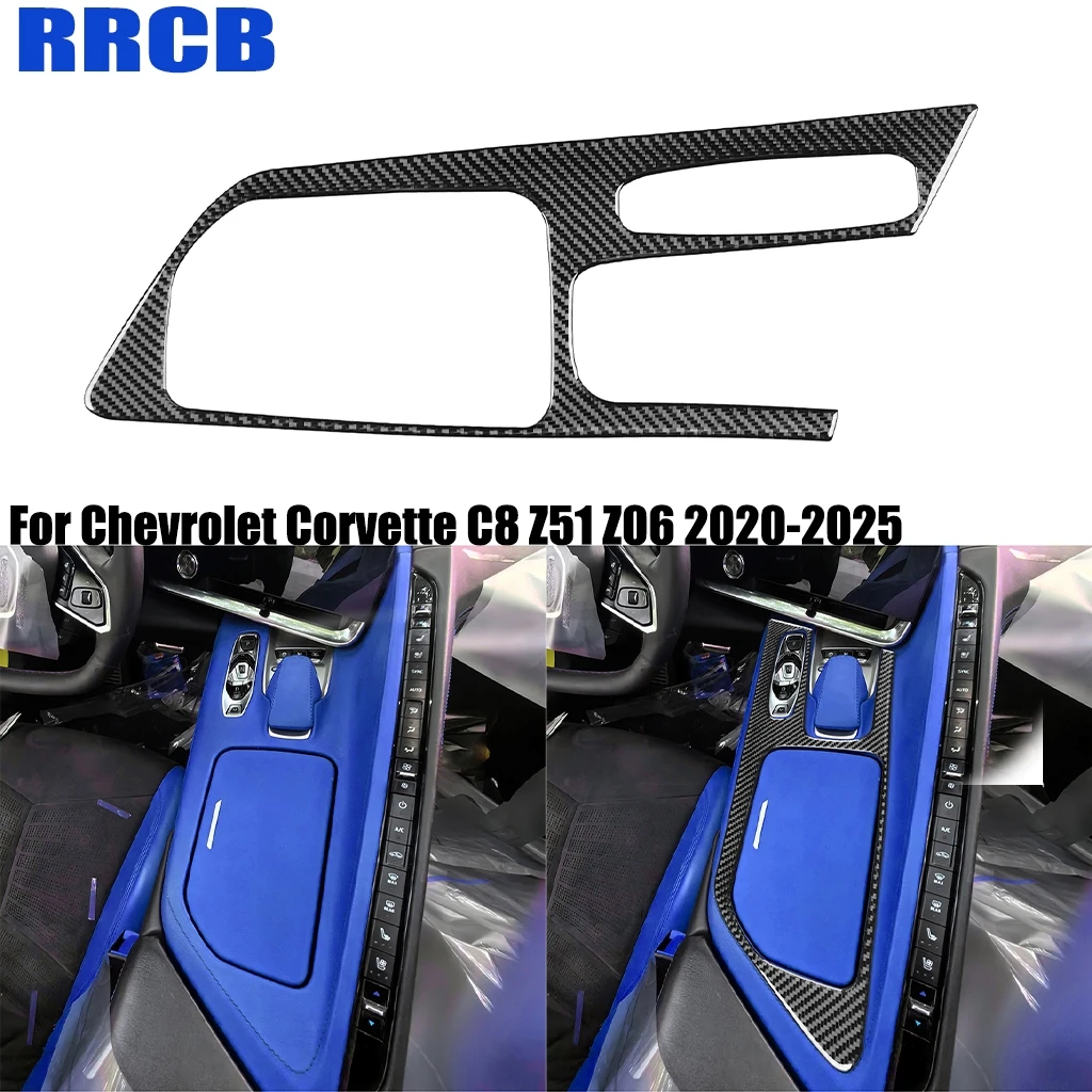 

For Chevrolet Corvette C8 Z51 Z06 2020-2025 Car Accessories Carbon Fiber Gear Shift Center Console Panel Interior Stickers Trim