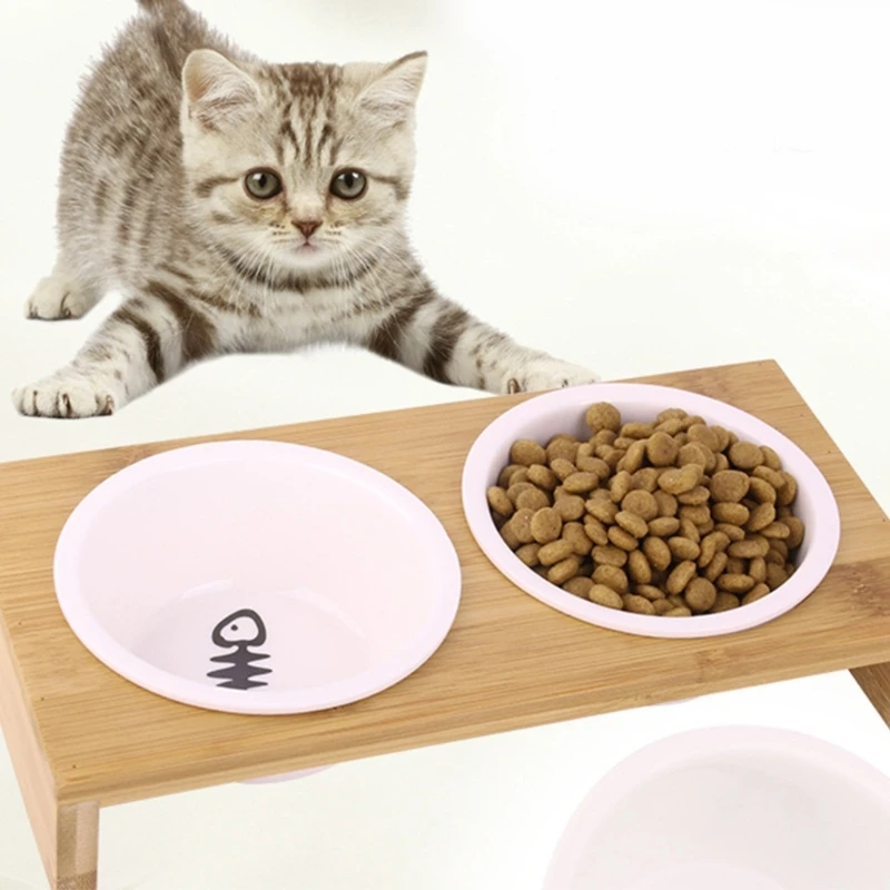 LXAF Cat Feeder Bowl Water Bowl with Holder Stand Multi-functional Cat Feeding Bowl Large Capacity for Small to Large Cat Dog