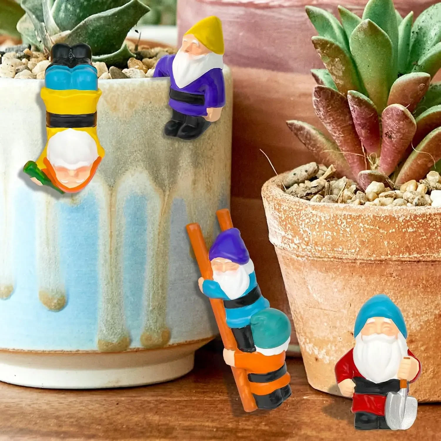 Garden gnome statue elf flower pot hanging hug mini hanging gnome statue pendant