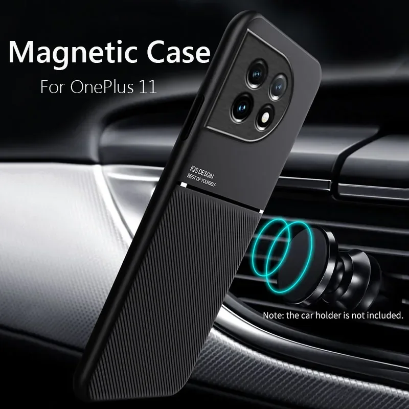 For OnePlus 11 12 Case Car Magnetic Leather Cover Soft Frame Funda On For One Plus 11 12 11R OnePlus11 5G Phone Cases Capa