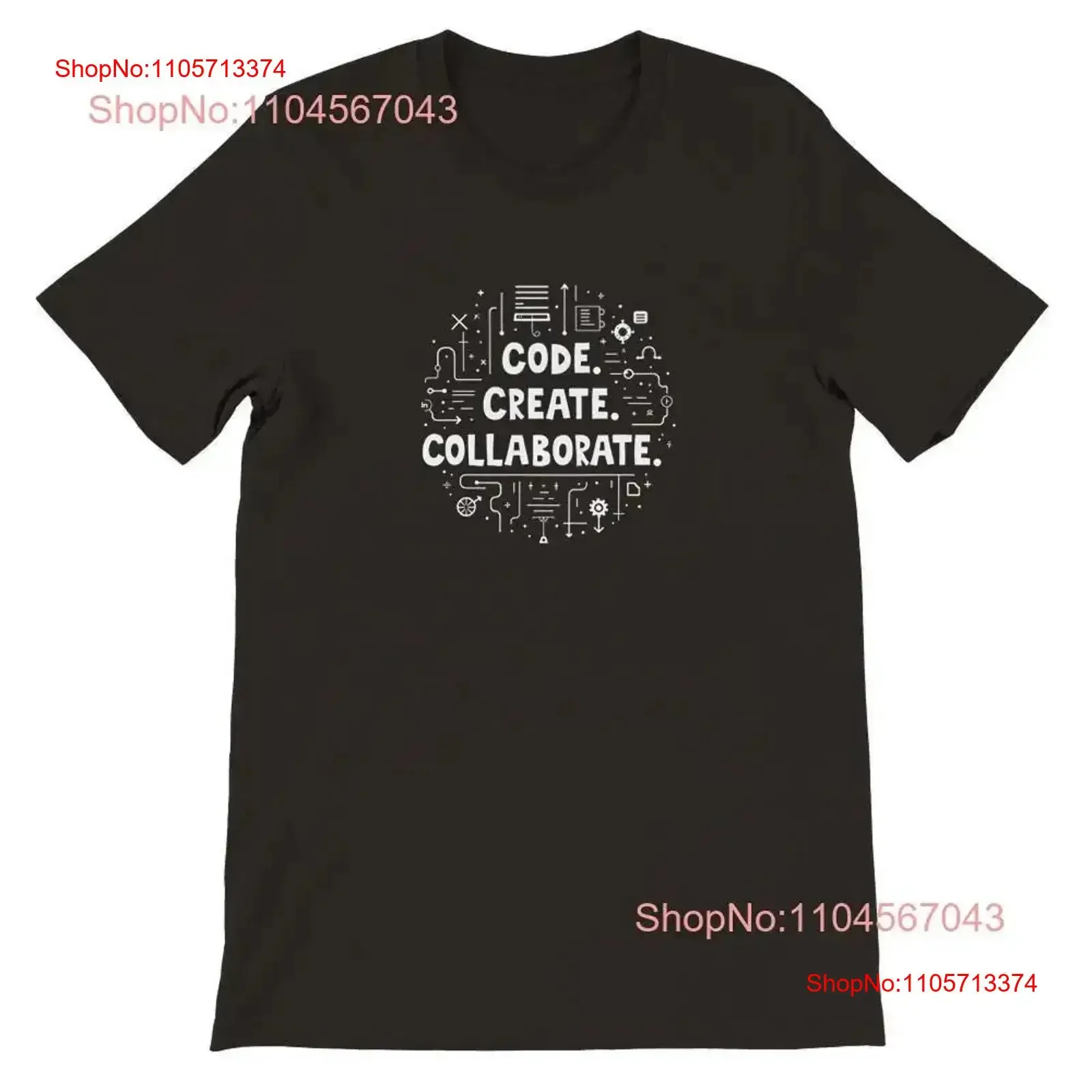 Code Create Collaborate T Shirt Programmer Developer Coder Hackathon Premium Crewneck vintage Washed graphic Stretched