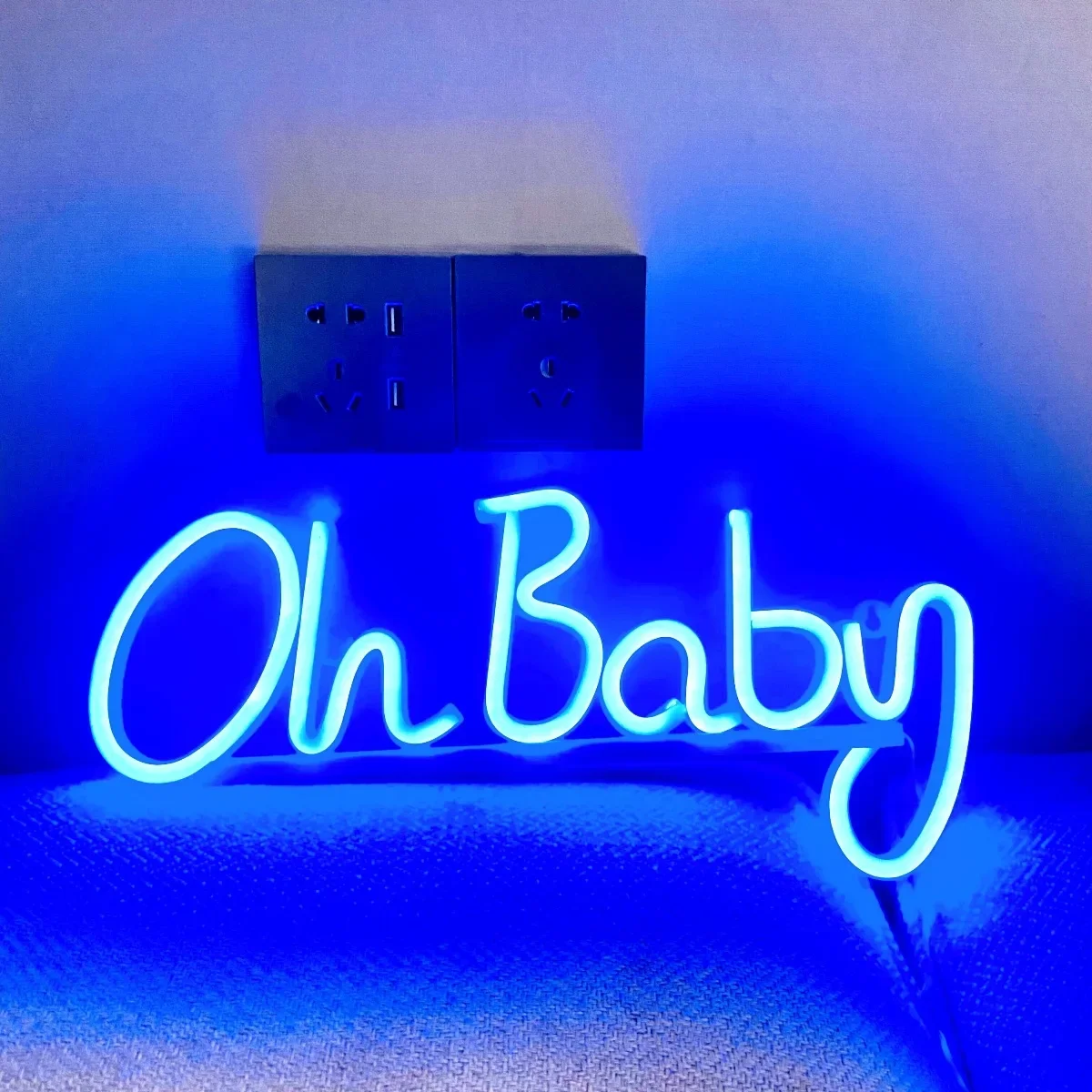 Oh Baby Custom Neon Sign Light Acrylic Neon LED Sign Light USB For Home Children Bedroom Wall Decor Hanging Luminous Night Lamps