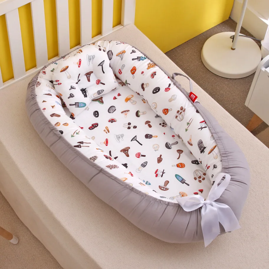 Baby Nest 100% Cotton Baby Nest Bed Infant Lounger Bassinet Snuggle