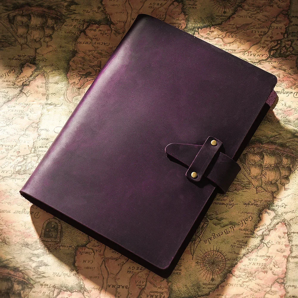 Vintage Crazy Horse Leather Leaf Notebook A5 A6 A7 96 Sheets Refillable Journal Handmade Leather Diary Travel Office A5 Notebook