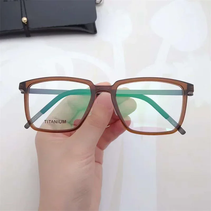 

Дания Дизайнерская титановая квадратная оправа для очков Gafas Мужские безвинтовые очки 18444 Женские очки по рецепту Очки для близорукости