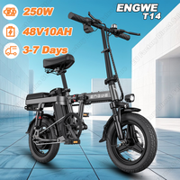ENGWE T14 Folding Electric Bicycle 250W Powerful Motor 48V10AH Removable Battery Aluminum Alloy Electric Bike 14*2 In Tire Ebike