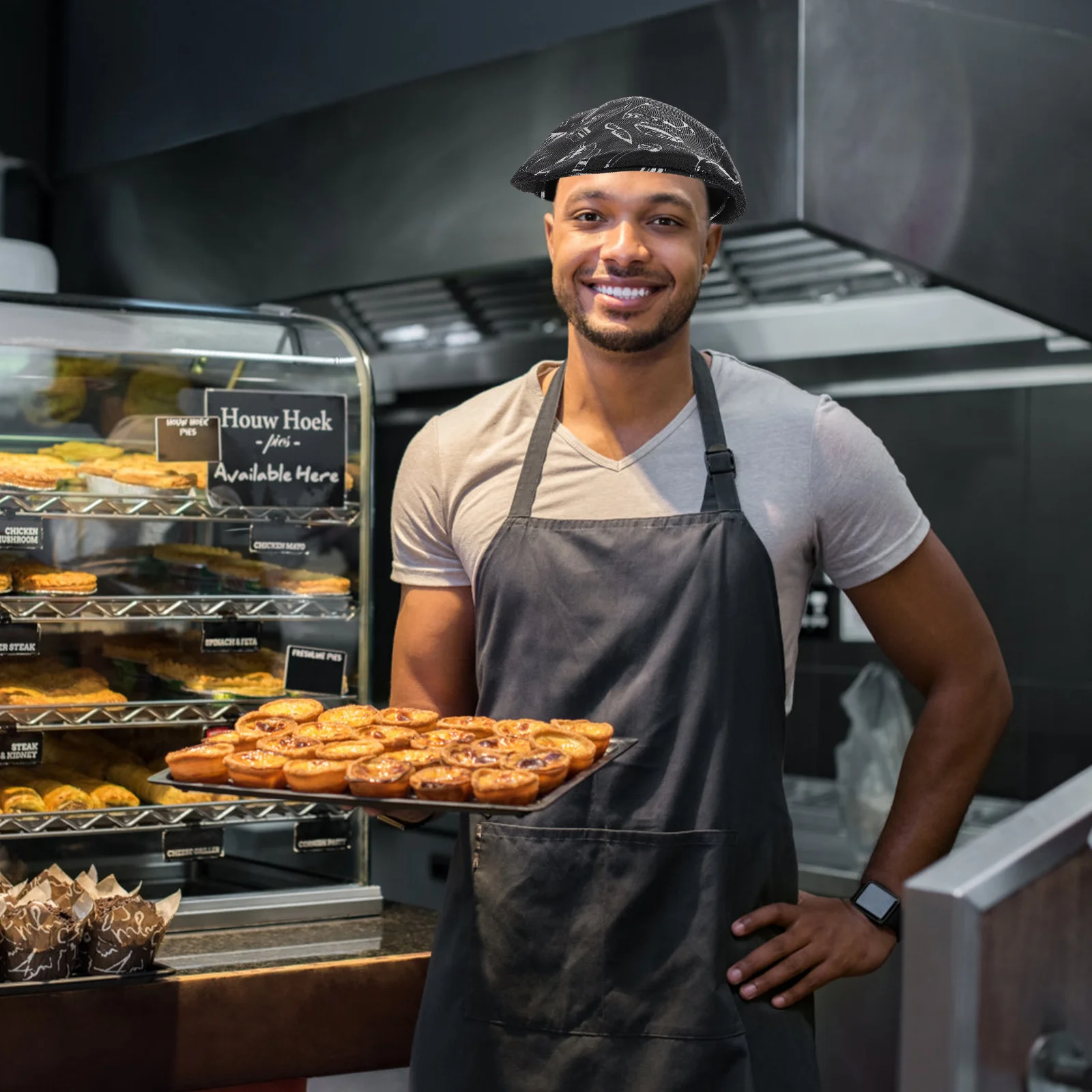 2 stücke Chef Hut Baskenmütze Baumwolle Küche Kochen Kappe Restaurant Uniformen Langlebig Waschbar Für Köche Kellner Männer Frauen