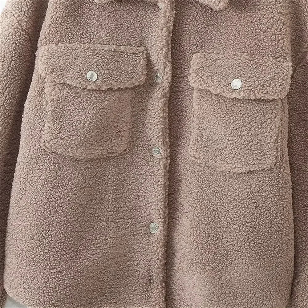 2024 Winter Neue frauen Kleidung Pelz Einteilige Dicken Kragen Fleece Jacke Casual Vielseitig Hemd Mantel