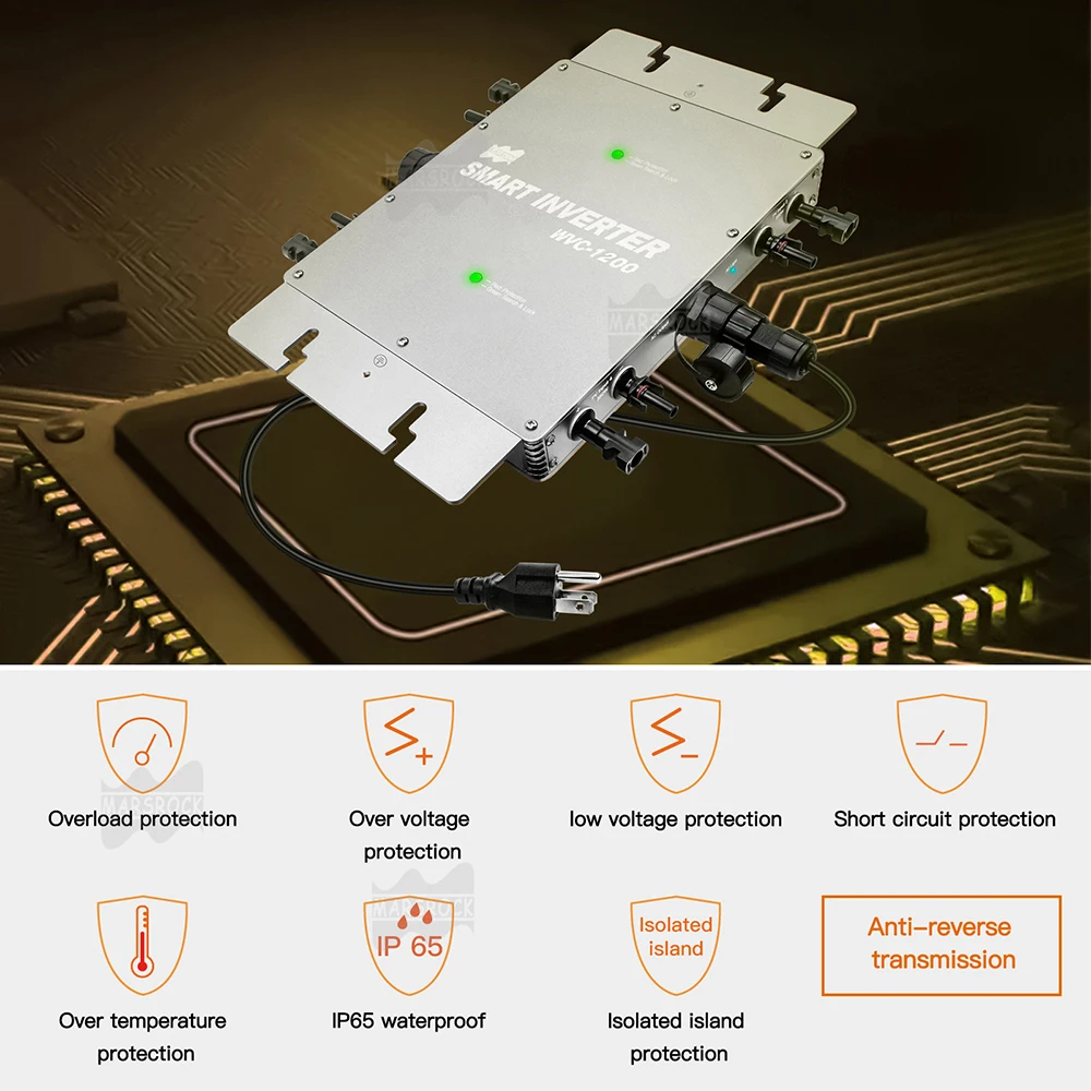 الشمسية شبكة التعادل Microinverter DC23-50V إلى AC120V 230 فولت 1200 واط محول الألواح الشمسية للوحة طاقة شمسية 4 قطعة 250-330 واط متصلة الغاز