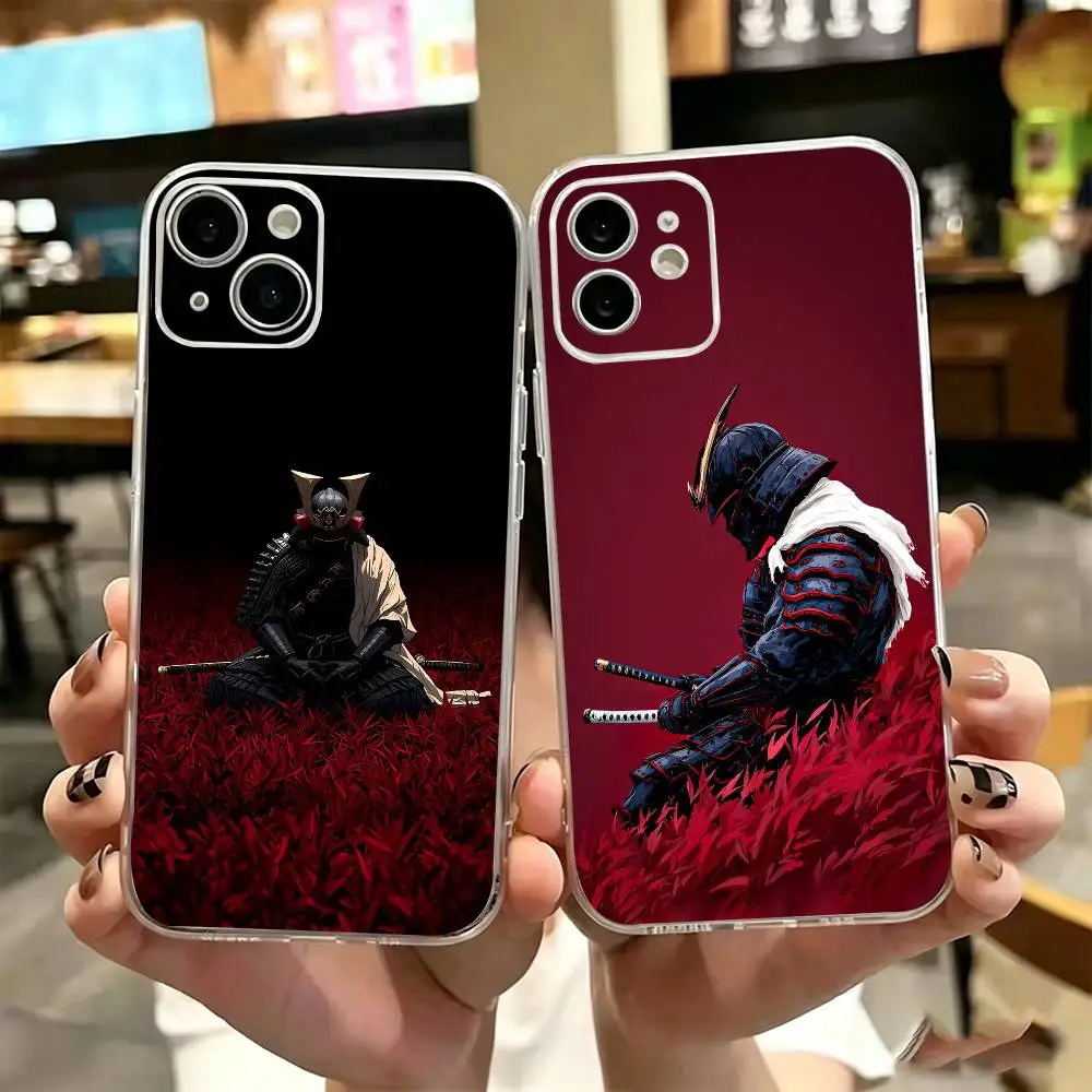 

JP-samurai Phone Case For iPhone 17, 16,15,14,13,12,11 Pro,Max,Plus,X,XS,XR,SE4 Transparent Soft Cover