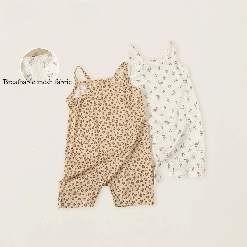 Summer Baby Girl Toddler Camisole One Piece Sleeveless Infant Clothe Breathable Fabric Soft Jumpsuit Romper Casual Outfit Wear