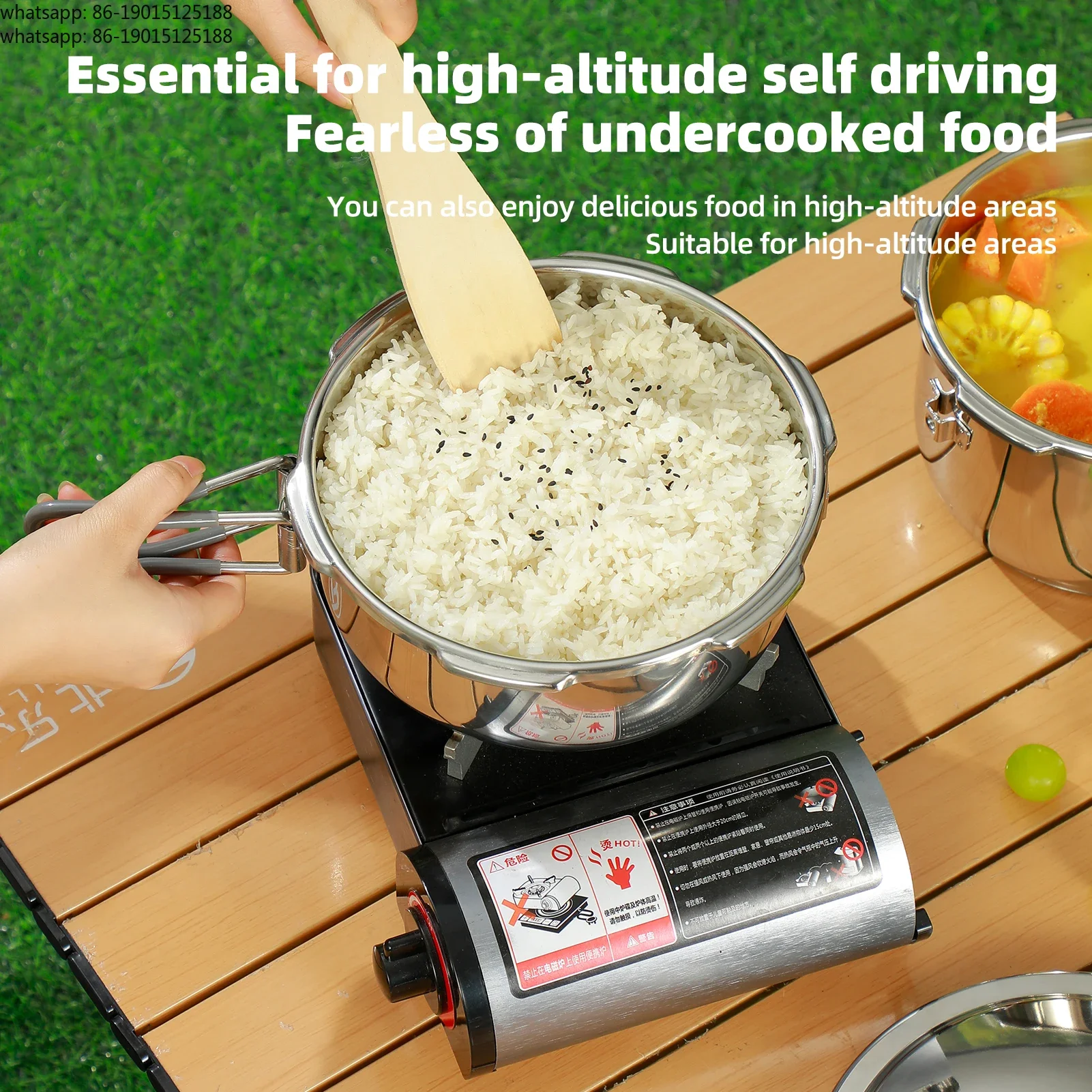 304 stainless steel pressure cooker,suitable for all stoves, suitable for kitchen cooking and outdoor camping