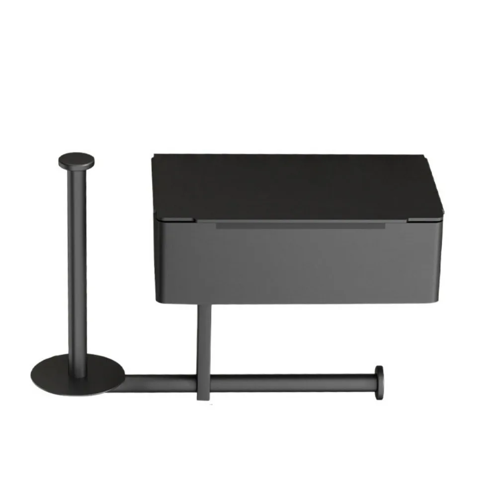 

Stainless Steel Toilet Paper Holder Waterproof Storage Box Toilet Roll Rack with Shelf Easy To Install Multi-Functional