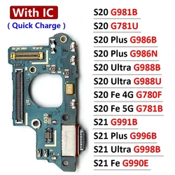 Conector de base de carga USB, placa de Cable flexible para Samsung S20, S21 Plus, Ultra Fe, 4G, 5G, G981B