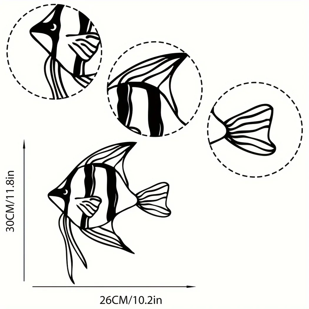 Arte da appendere alla parete di pesce in metallo, decorazioni per la casa della scuola di pesce, ornamento nautico in metallo di grandi dimensioni, decorazioni per la casa interne uniche, arte sopra il letto