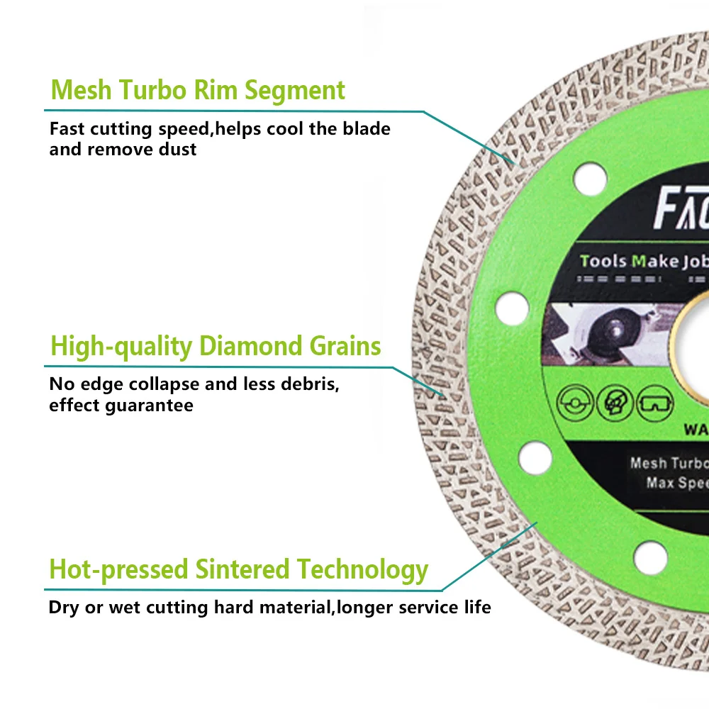 FACHLICH 1pc Dia105/115/125/180/230mm Diamond Mesh Turbo Cutting Disc Saw Blade Cutter Marble Granite Tile Ceramic Cut Plate