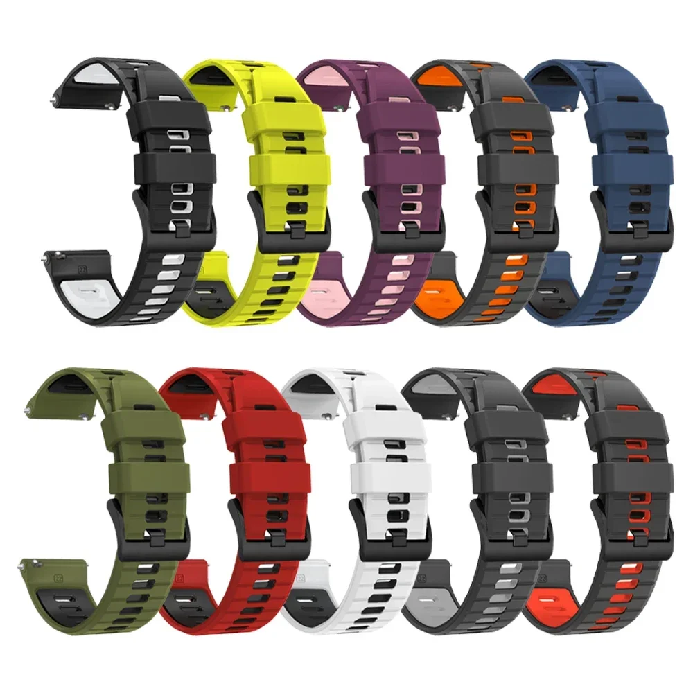 20MM 22MM Zweifarbiges Silikonarmband für Garmin Forerunner 170 70 55 158 165 265 255 570 970/Vivoactive 6 5/Venu 4 3/Sq2 Uhrenarmband – Detail 4