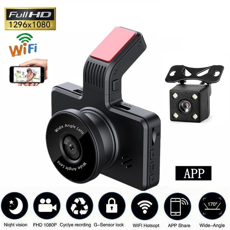 Car DVR WiFi Full HD 1080P Dash Cam Rear View Car Camera Car Video Recorder Black Box Night Vision Auto Dashcam Car Accessories