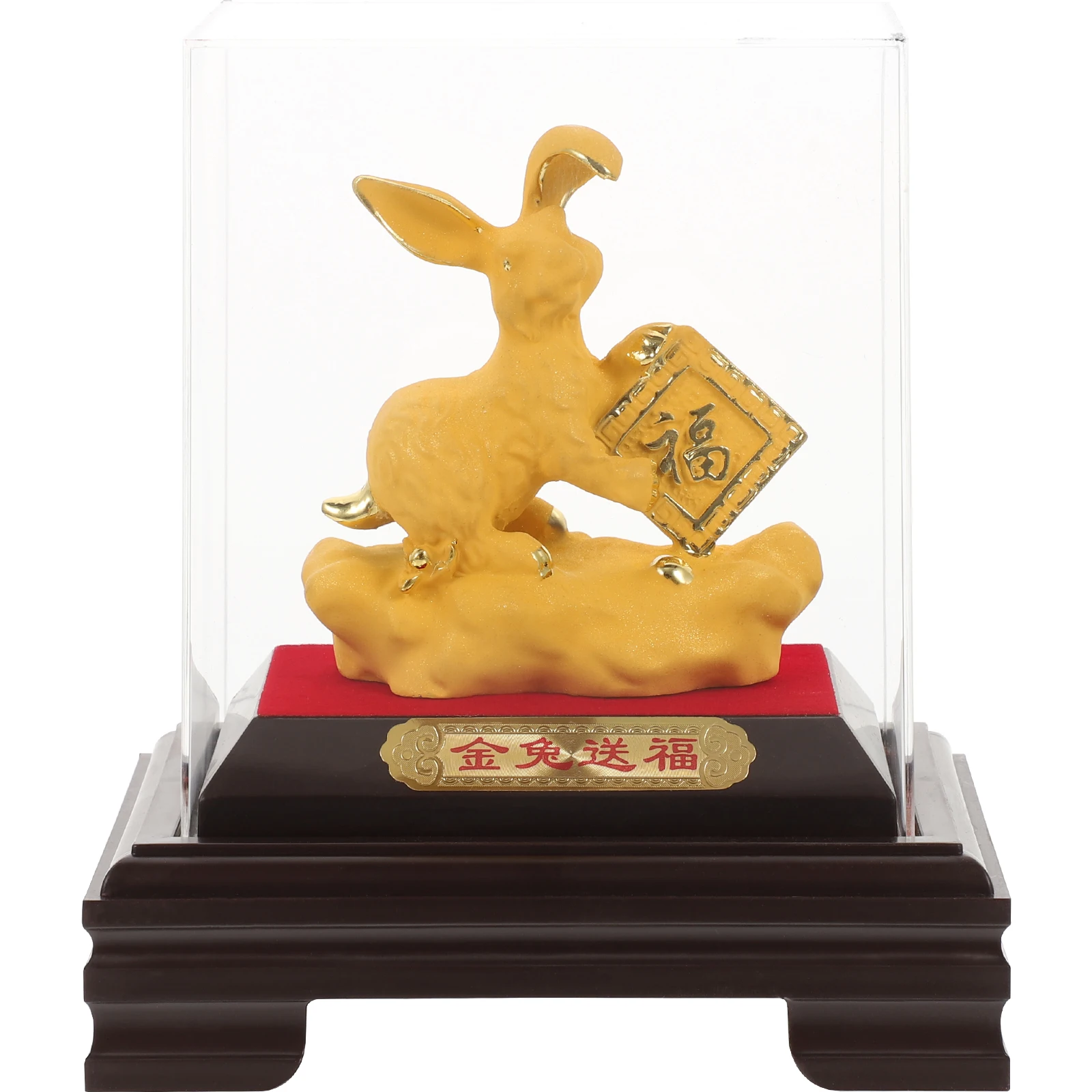

Resin Year Of The Rabbit Desktop Decor Cabinet Zodiac Bunny Statues Miniature Rabbit Decoration Office Home Desktop