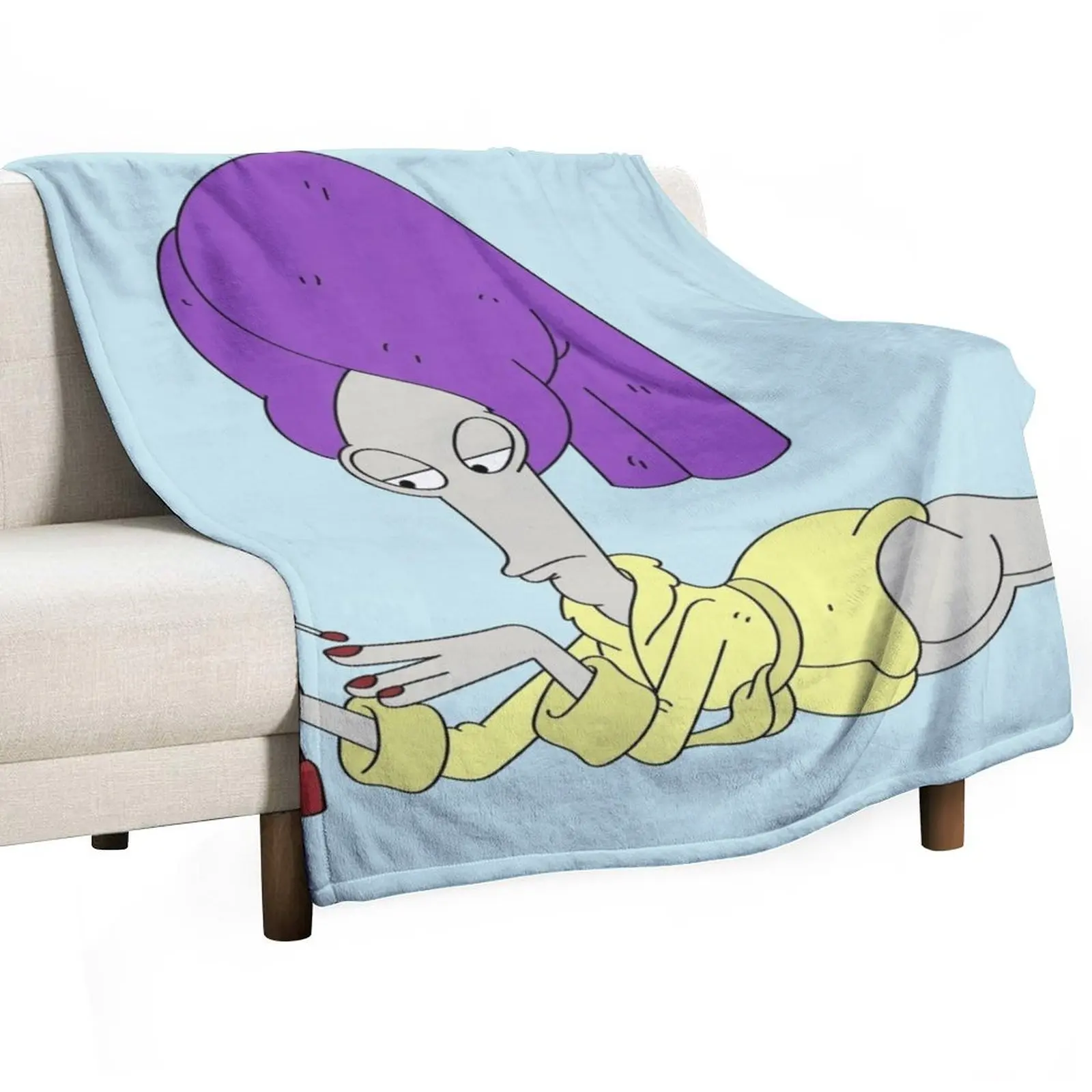 American Dad Roger Throw Blanket Bed linens Furry Retros Blankets