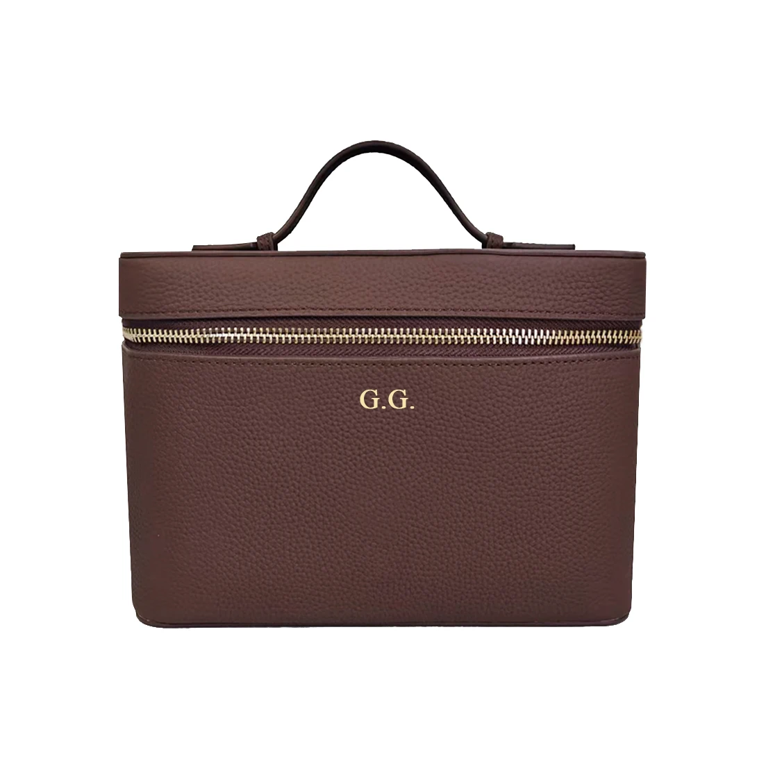 Kosmetiktasche mit individuellem Namen für Frauen, großes Fassungsvermögen, Kulturbeutel, Tasche für Reisen, tragbar, handgehalten, Make-up-Organizer aus Leder – Detail 3