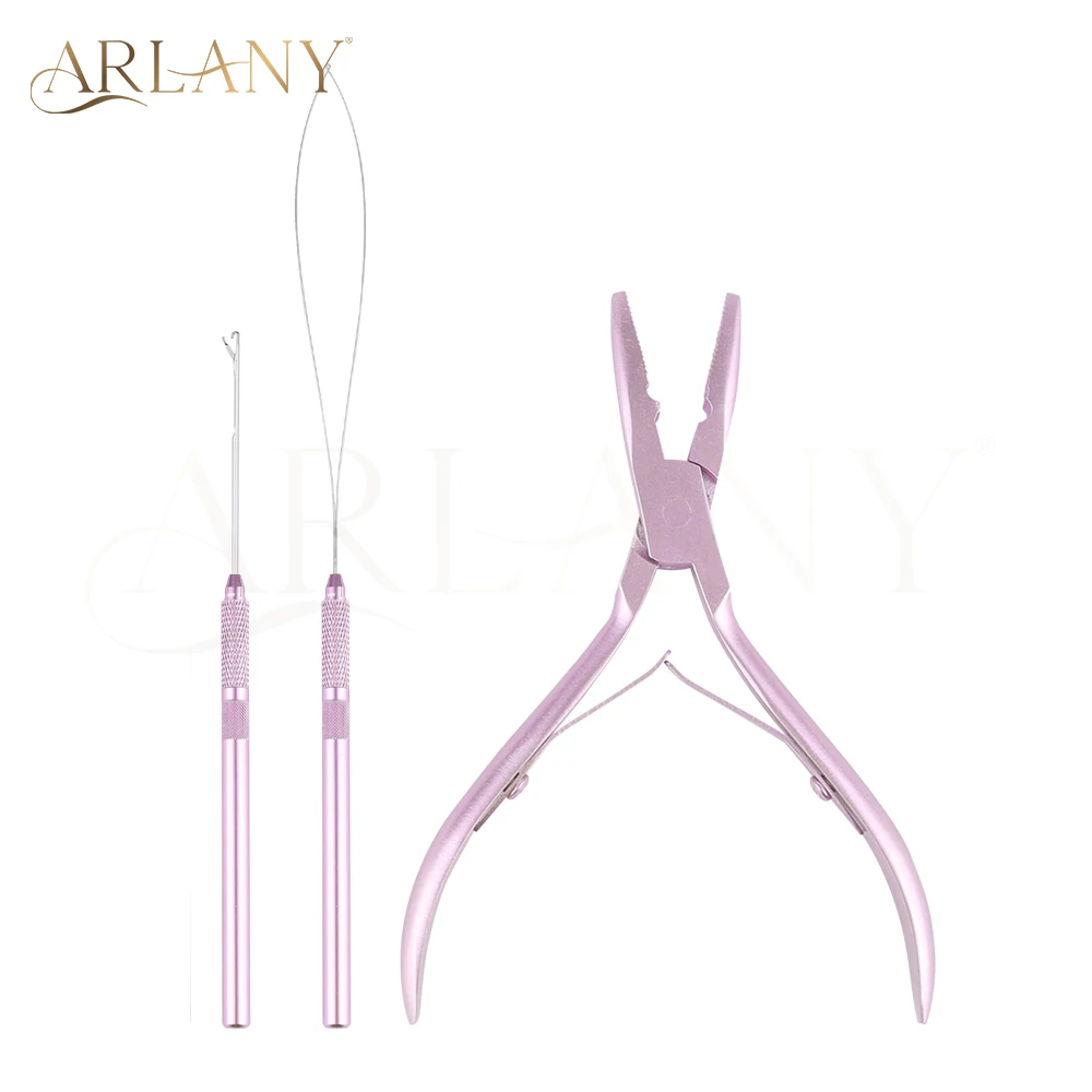 ARLANY Micro Links Hair Extension Tool Kit Microlink Pliers for Beads Dismountable Hair Extension Loop Needle Pulling Hook Tool