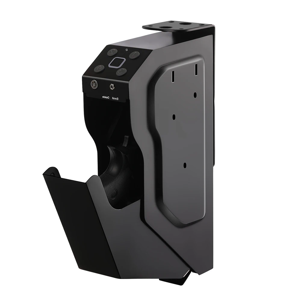 OSPON Keypad Bedside Gun Safe for Handgun, Quick Access Pistol Safe | Keypad and backup key access