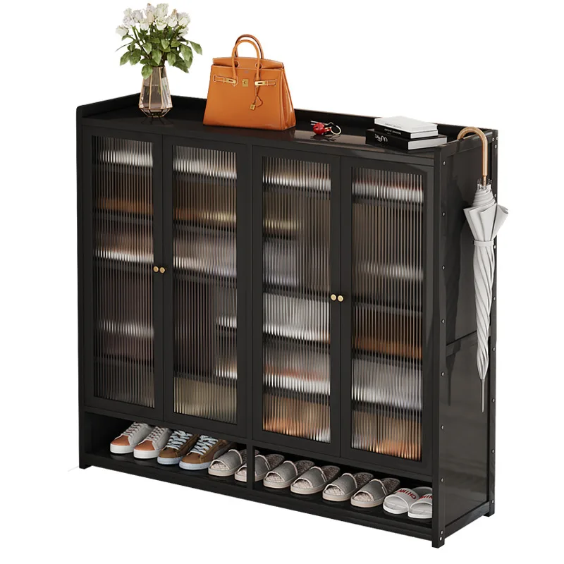 

Black shoe cabinet household space saving shoe rack simple multi-layer shoe rack storage artifact dormitory