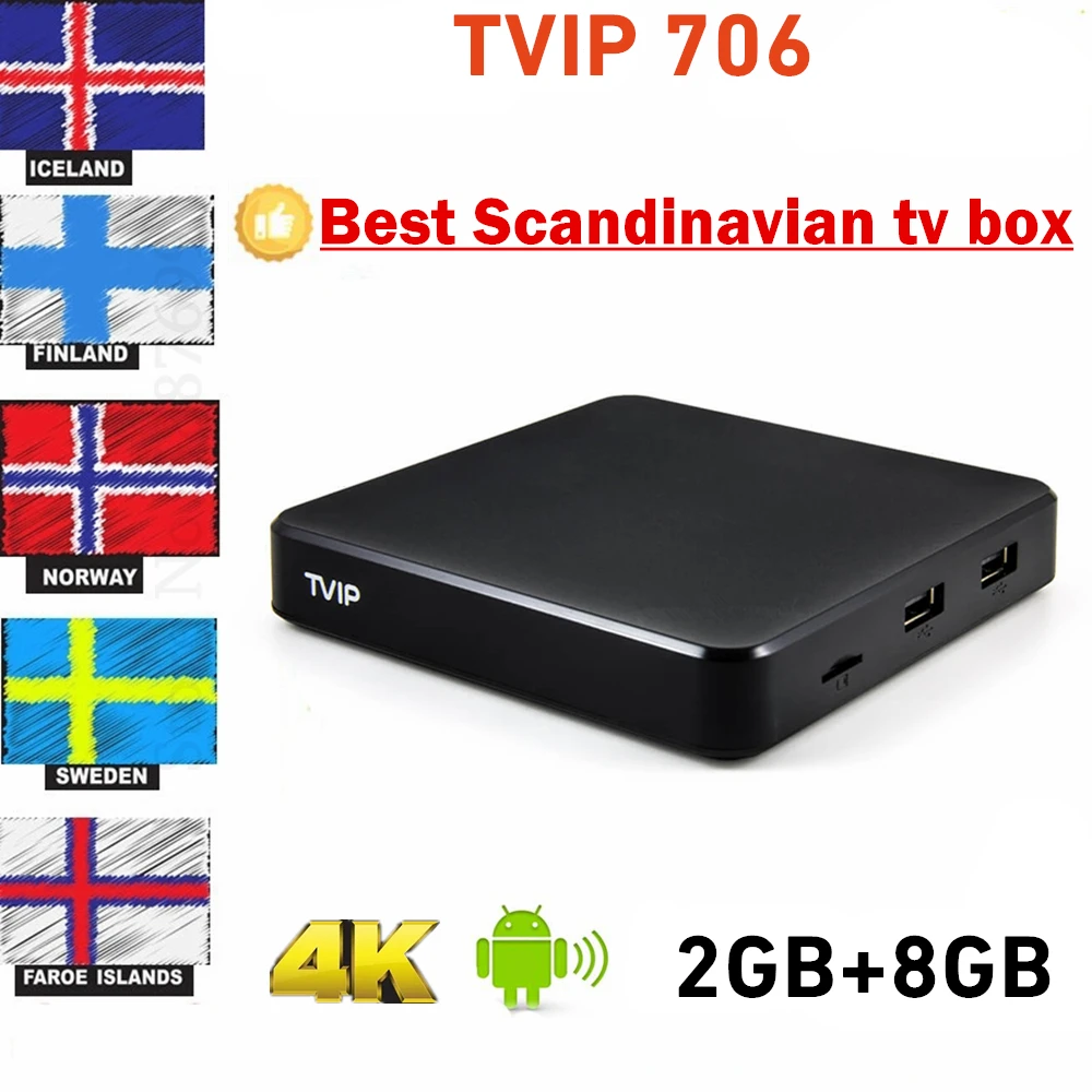 High-end Version 2G 8G TVIP S-Box v.706 4K Android 11 TV BOX Amlogic S905W2 Dual WiFi Nordic one Set-Top Box TVIP706 Web Portal