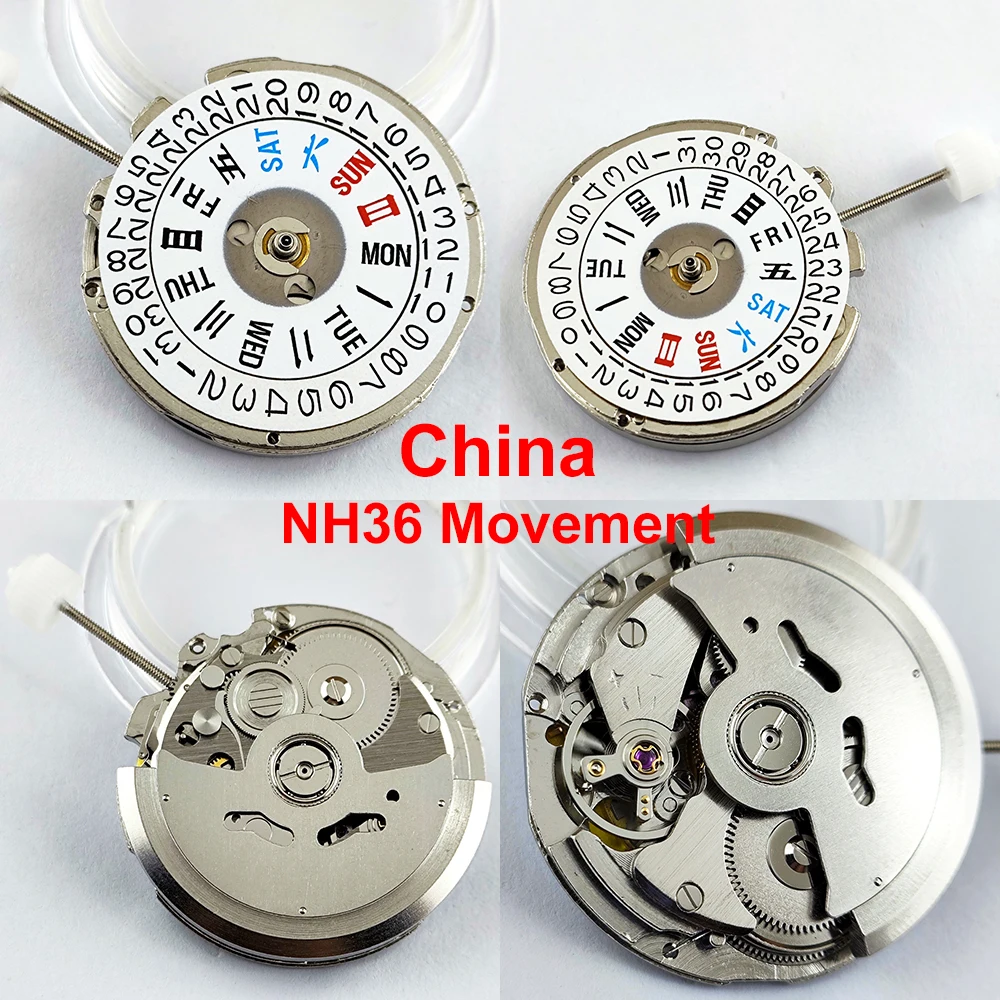 NH36 Movement China Made NH36 Automatic Mechanical Movement High Accuracy 24 Jewels Mod Watch Replacement Japan NH36A